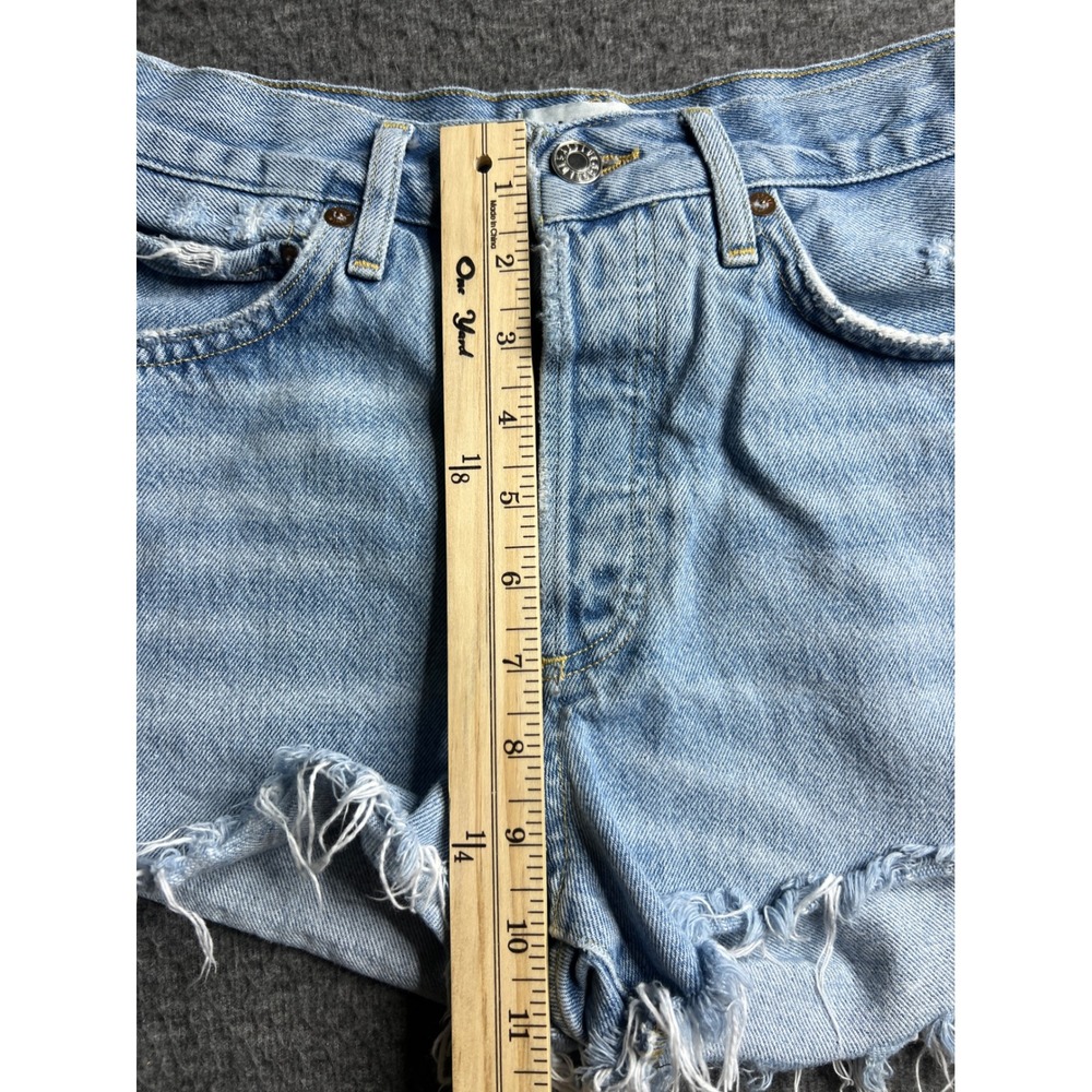 AGOLDE Parker Vintage Cut Off Shorts Light Wash Distressed Denim Size 25 - Picture 10 of 12
